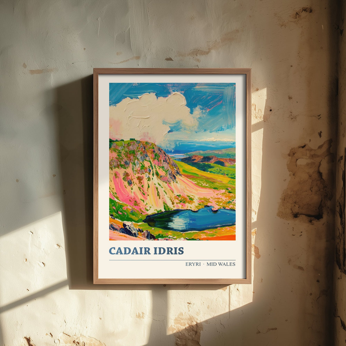 Cadair Idris Poster - Eryri Mid Wales Mountain Art Print - Colourful Palette Knife Illustration 1/3