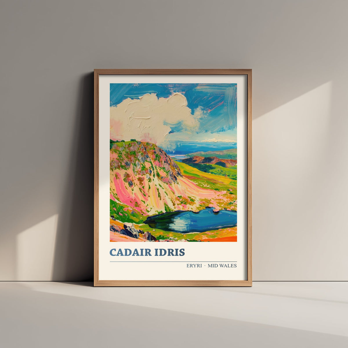 Cadair Idris Poster - Eryri Mid Wales Mountain Art Print - Colourful Palette Knife Illustration 1/3