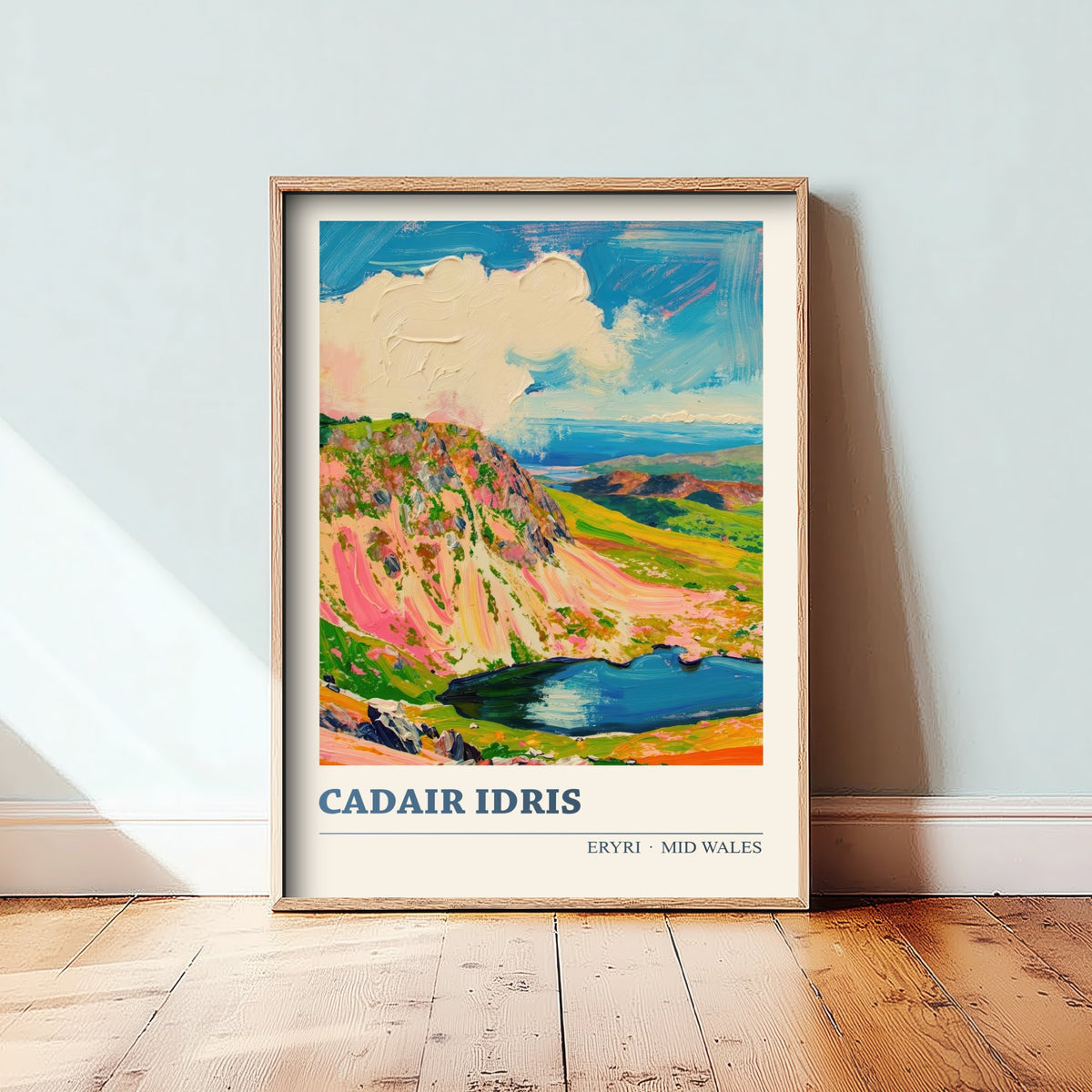 Cadair Idris Poster - Eryri Mid Wales Mountain Art Print - Colourful Palette Knife Illustration 1/3