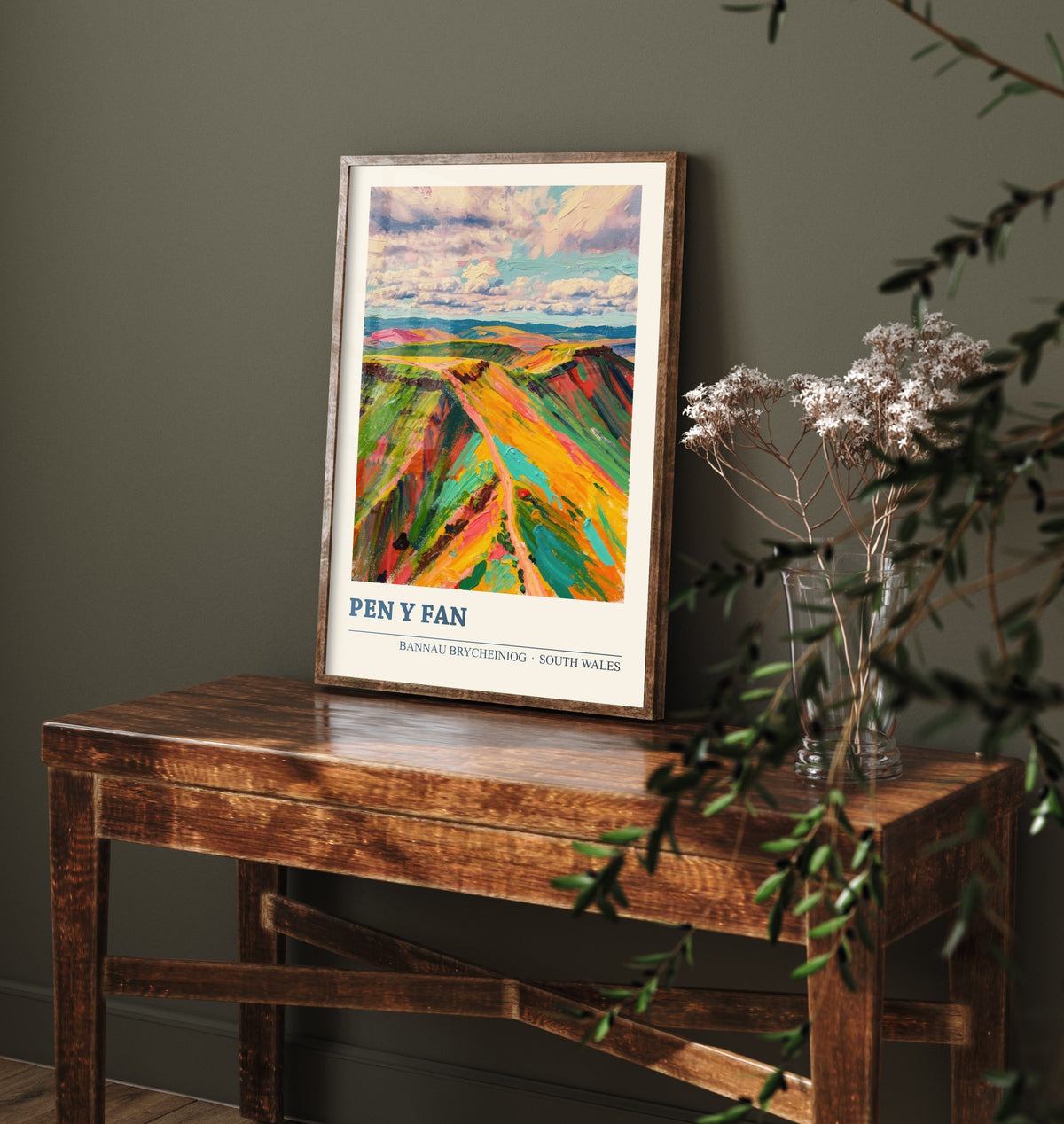 Pen y Fan Poster - Brecon Beacons South Wales Art Print - Bold Impasto Ridge Illustration 2/3