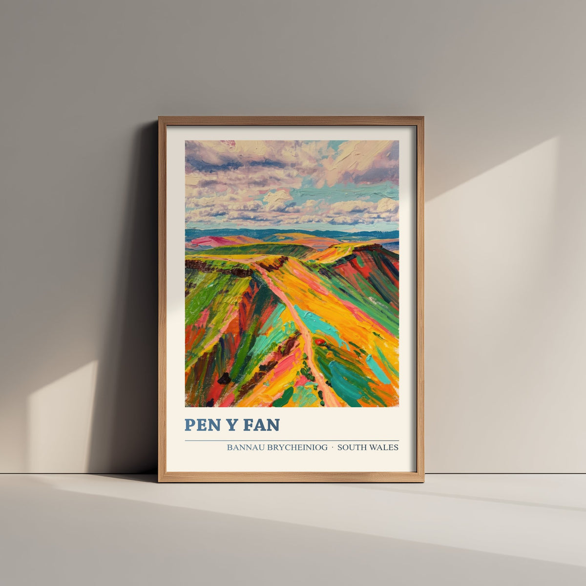 Pen y Fan Poster - Brecon Beacons South Wales Art Print - Bold Impasto Ridge Illustration 2/3