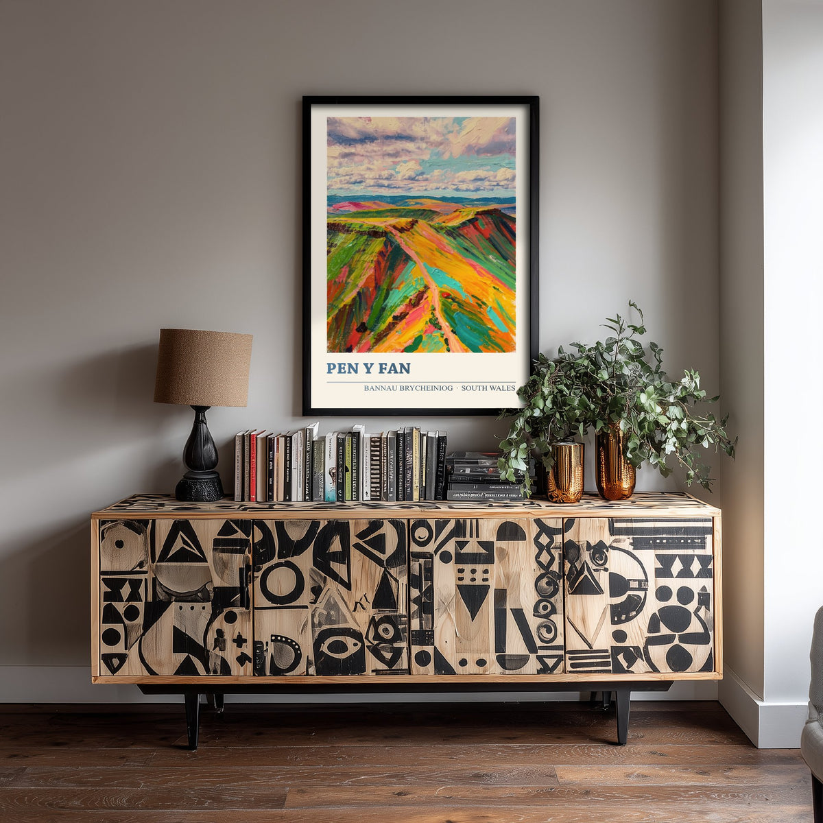 Pen y Fan Poster - Brecon Beacons South Wales Art Print - Bold Impasto Ridge Illustration 2/3