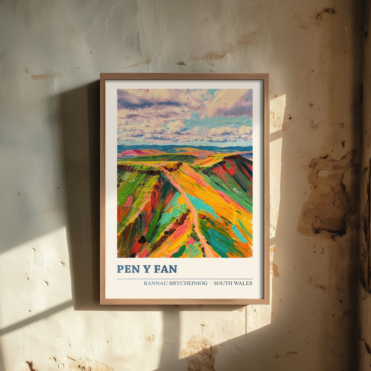 Pen y Fan Poster - Brecon Beacons South Wales Art Print - Bold Impasto Ridge Illustration 2/3