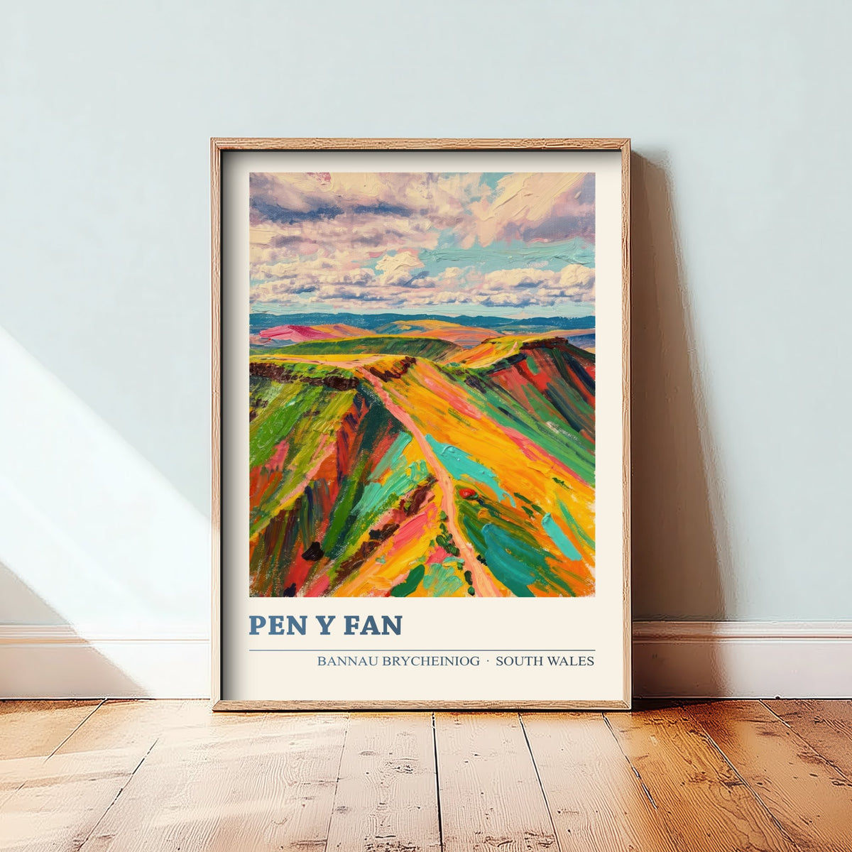 Pen y Fan Poster - Brecon Beacons South Wales Art Print - Bold Impasto Ridge Illustration 2/3