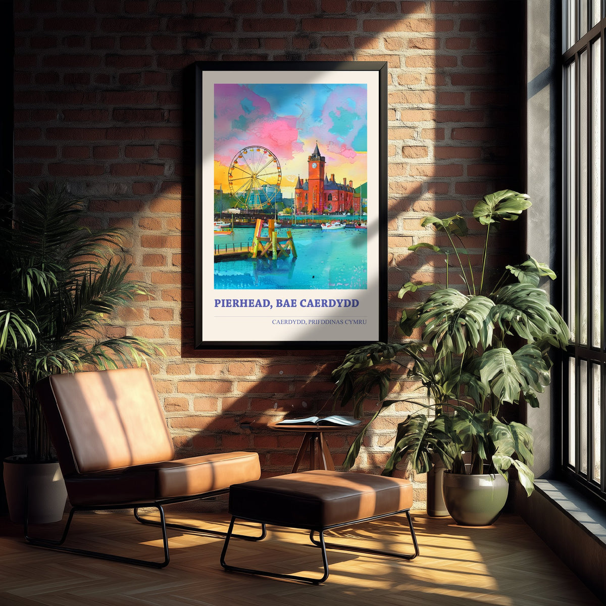 Cardiff Pierhead Welsh Travel Poster - Bae Caerdydd Art Print - Bilingual Watercolour - Cardiff Bay Cymru 1/3