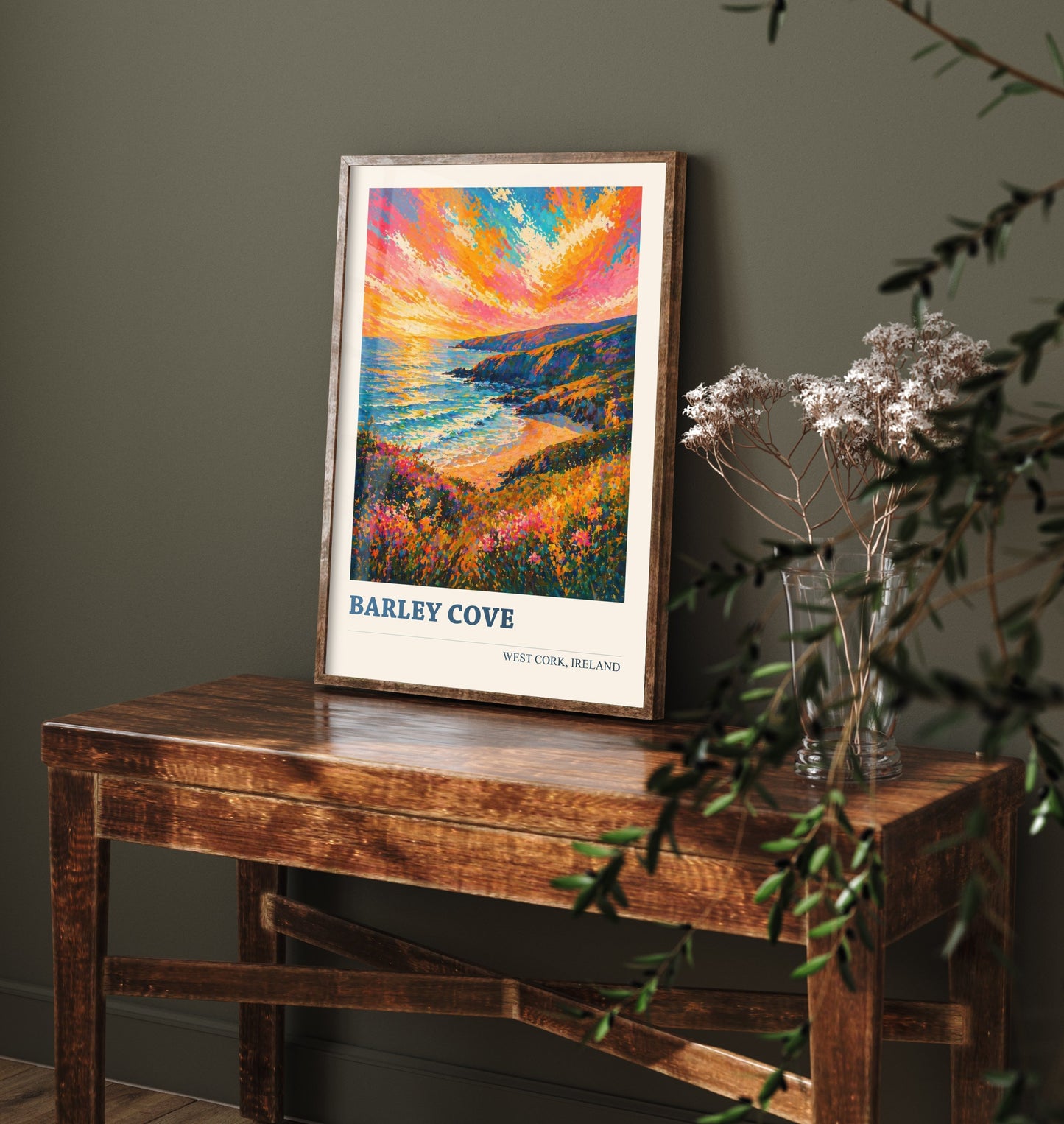 Barley Cove West Cork Ireland Travel Poster - Art Print - Vibrant Illustration - Beach Wall Art 1/3