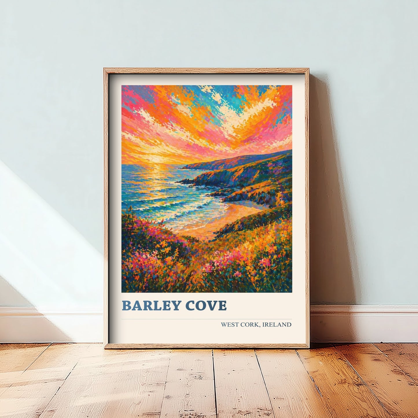 Barley Cove West Cork Ireland Travel Poster - Art Print - Vibrant Illustration - Beach Wall Art 1/3