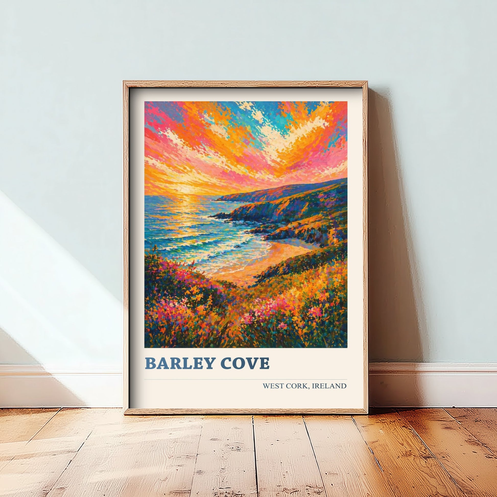 Barley Cove West Cork Ireland Travel Poster - Art Print - Vibrant Illustration - Beach Wall Art 1/3