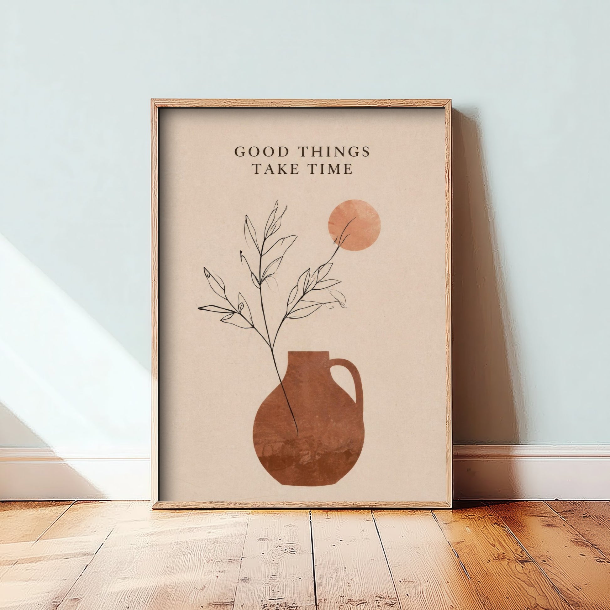 Good Things Take Time - Boho Quote Art Print - Terracotta Vase Poster - Line Art Illustration V2 3/3