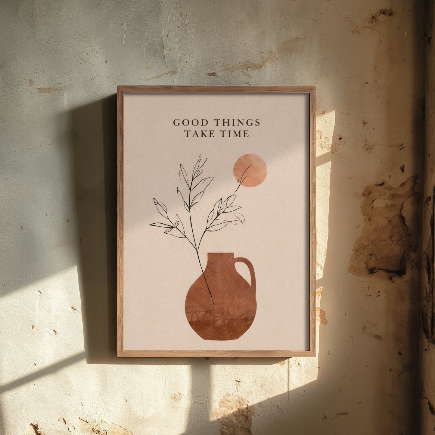 Good Things Take Time - Boho Quote Art Print - Terracotta Vase Poster - Line Art Illustration V2 3/3