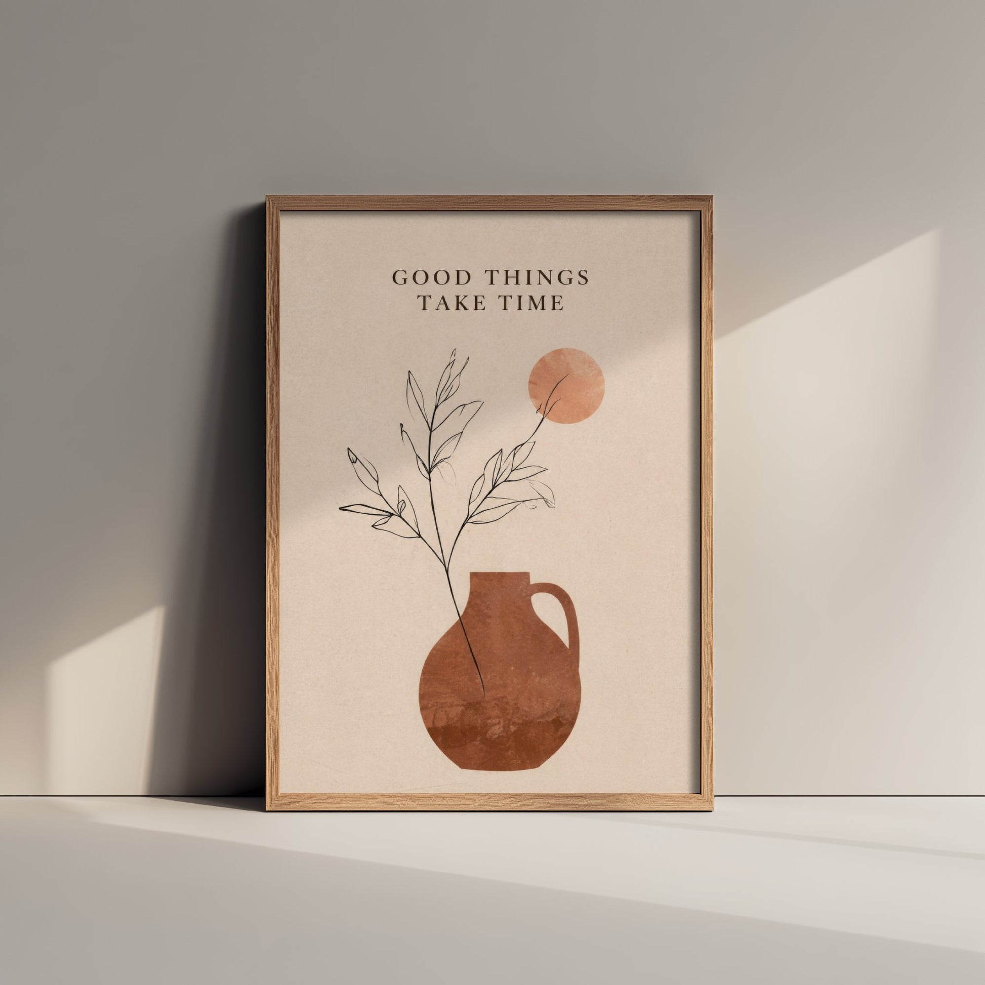 Good Things Take Time - Boho Quote Art Print - Terracotta Vase Poster - Line Art Illustration V2 3/3