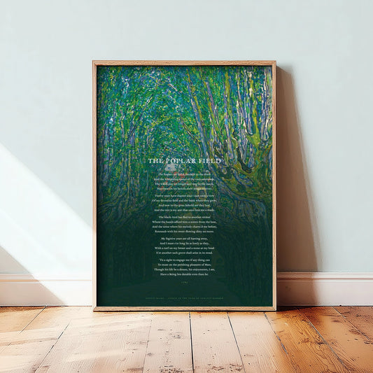 The Poplar Field by William Cowper Art Print - Full Poem over Klimt Avenue in the Park of Schloss Kammer Painting - Poetry Poster