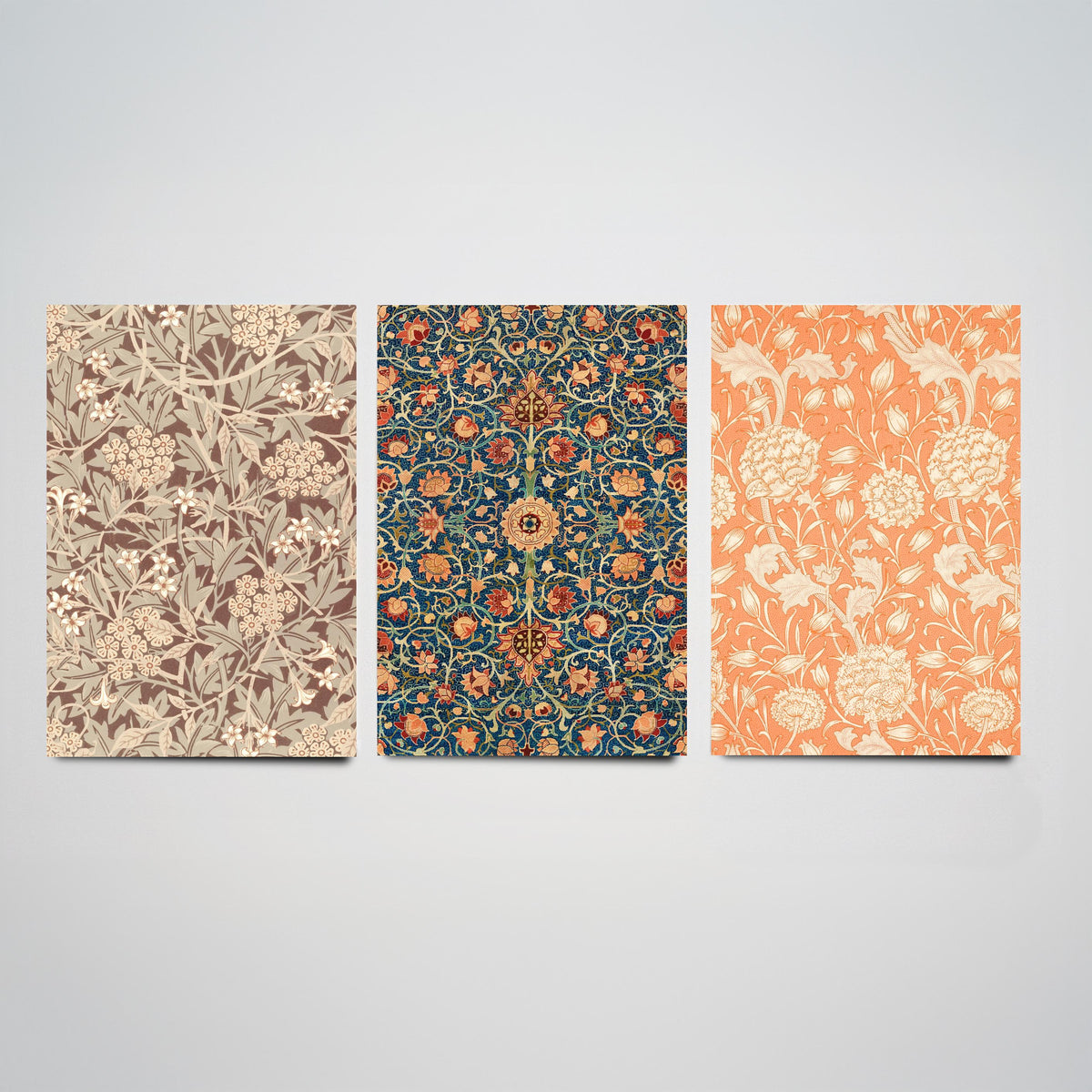 William Morris Holland Park Carpet Set of Three Art Prints - Jasmine, Wild Tulip - Arts and Crafts Pattern Poster Illustration
