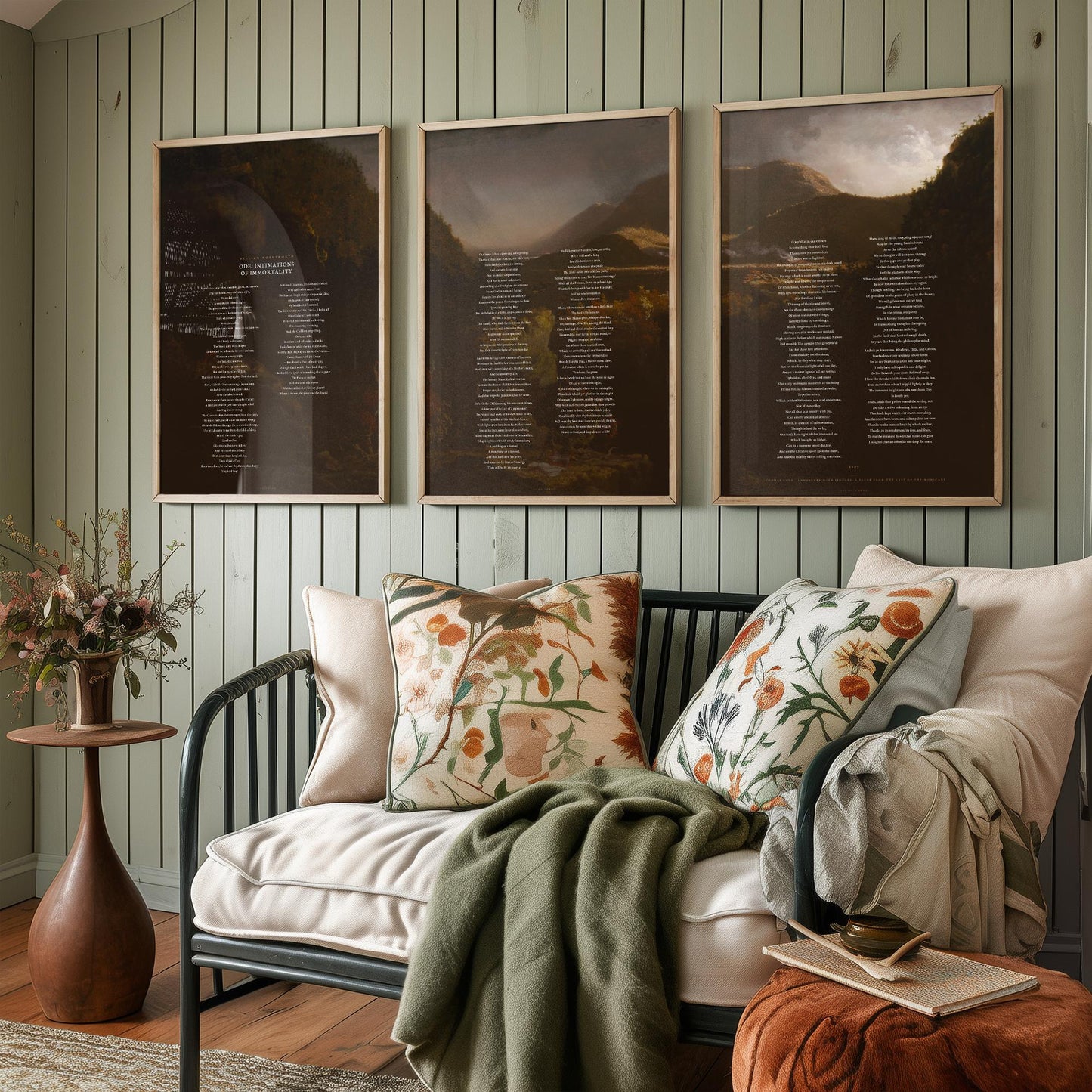 Ode Intimations of Immortality by William Wordsworth Set of Three Art Prints - Full Poem over Thomas Cole Painting - Poetry Posters