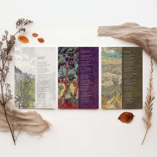 Wordsworth Set of Three Art Prints - Lines Written in Early Spring, The Tables Turned, To the Cuckoo - Van Gogh Painting Poster Triptych V2
