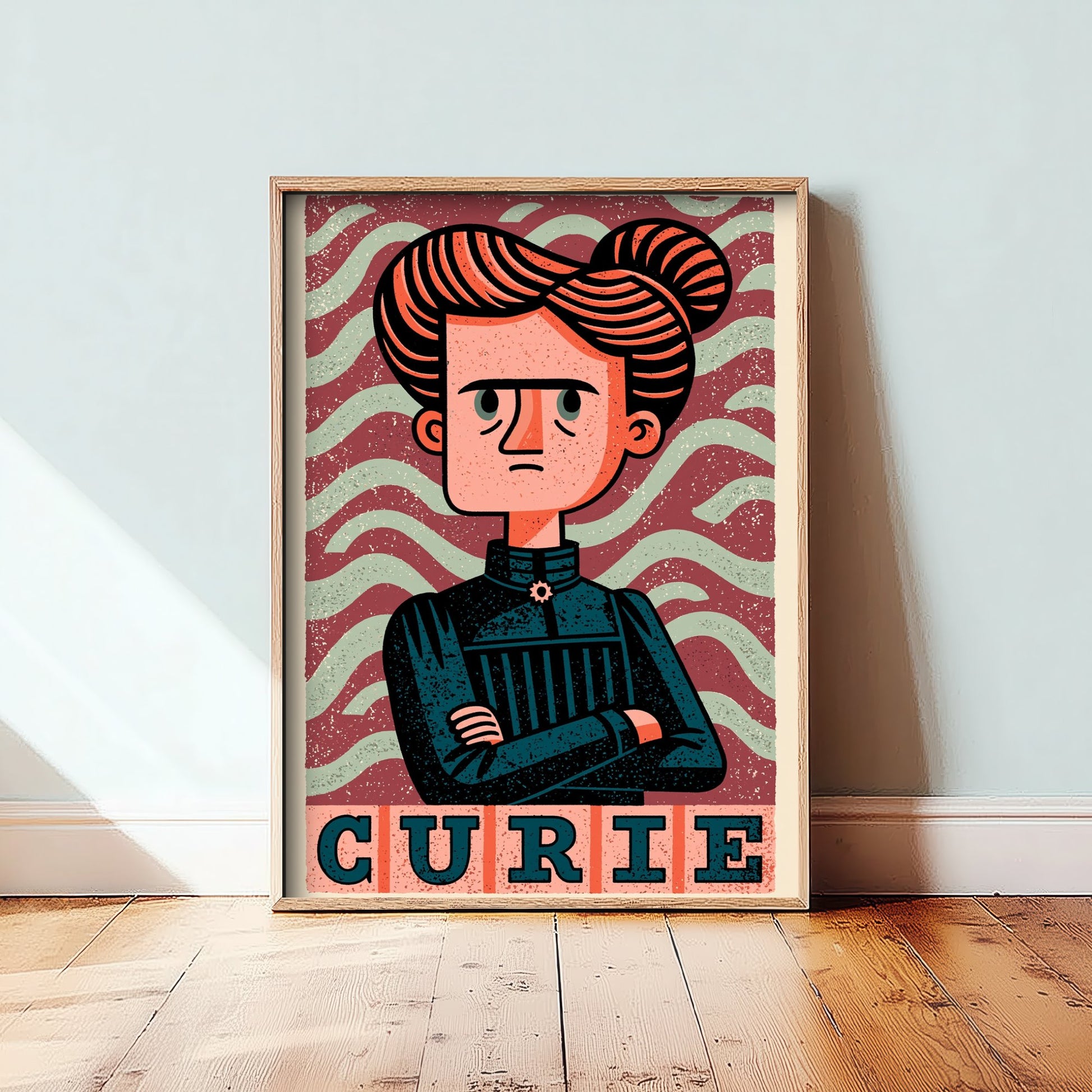 Marie Curie Art Print - Woodcut Portrait Poster - Bold Illustration - Women of Science Wall Art 1/3