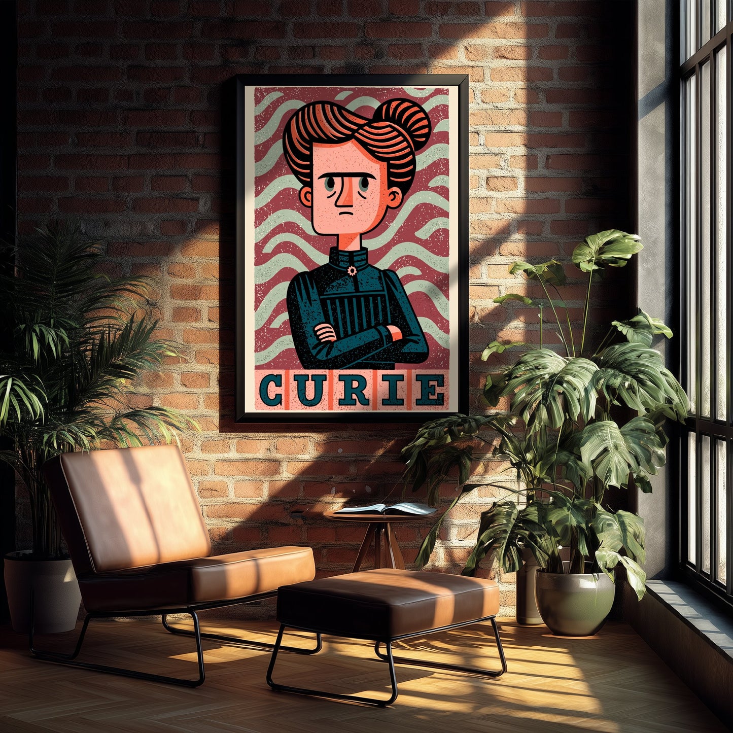 Marie Curie Art Print - Woodcut Portrait Poster - Bold Illustration - Women of Science Wall Art 1/3