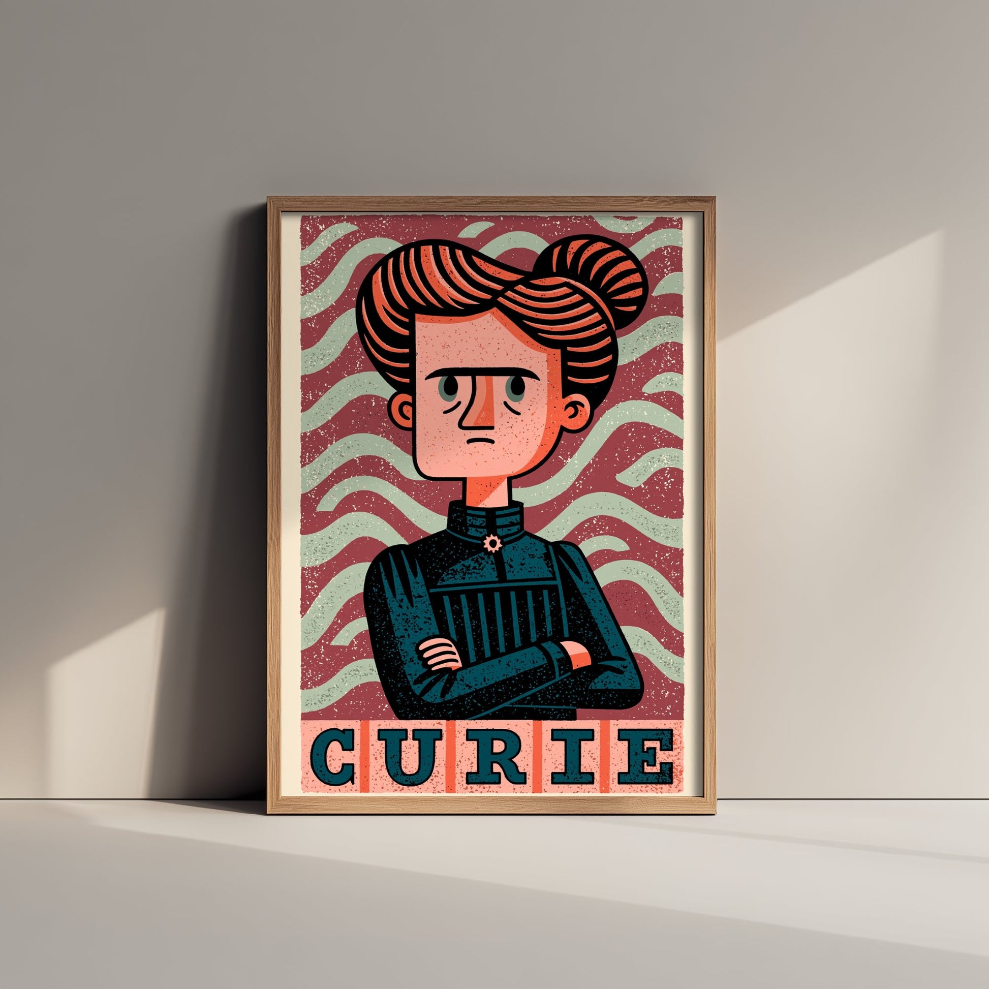 Marie Curie Art Print - Woodcut Portrait Poster - Bold Illustration - Women of Science Wall Art 1/3