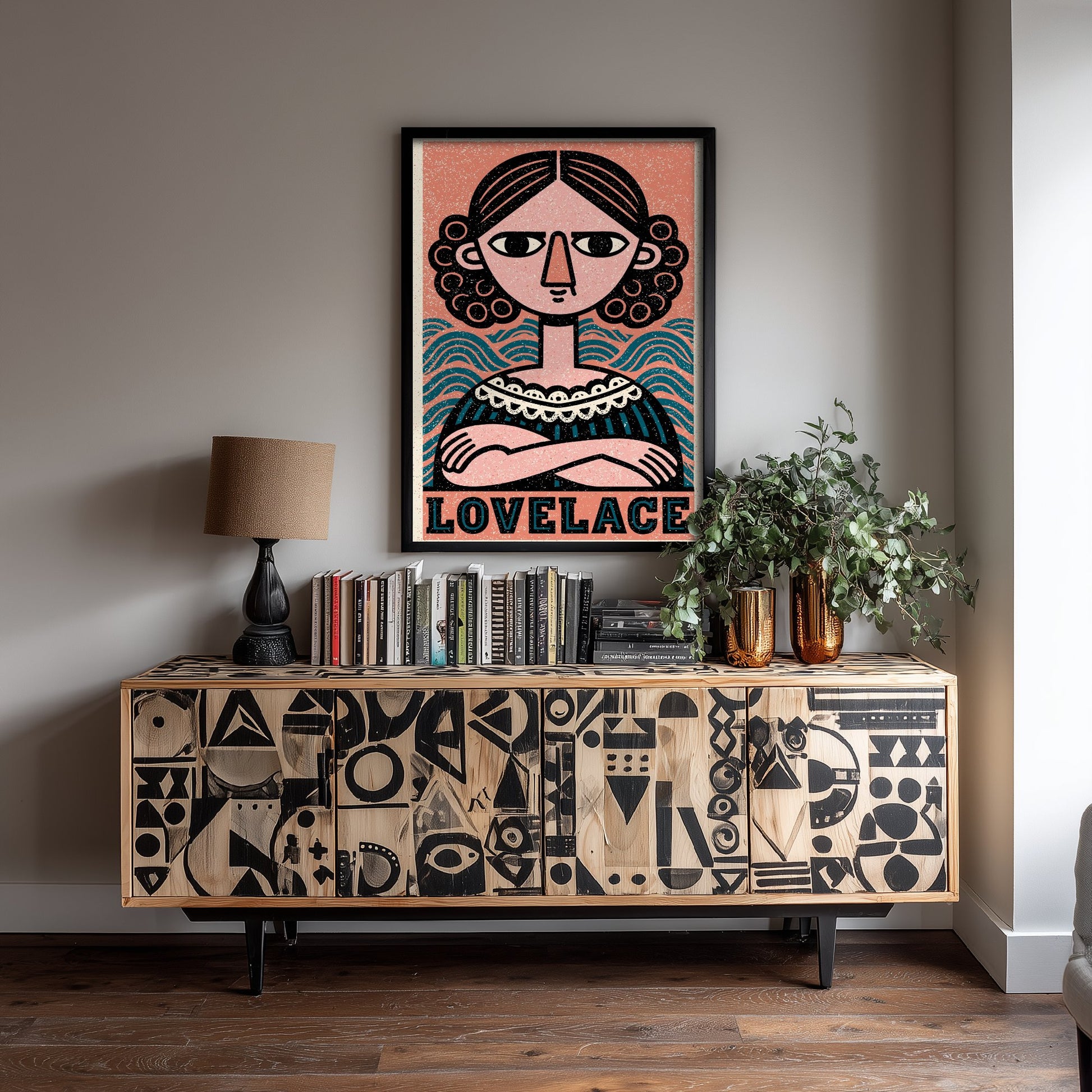 Ada Lovelace Art Print - Woodcut Portrait Poster - Bold Illustration - Women of Science Wall Art 2/3