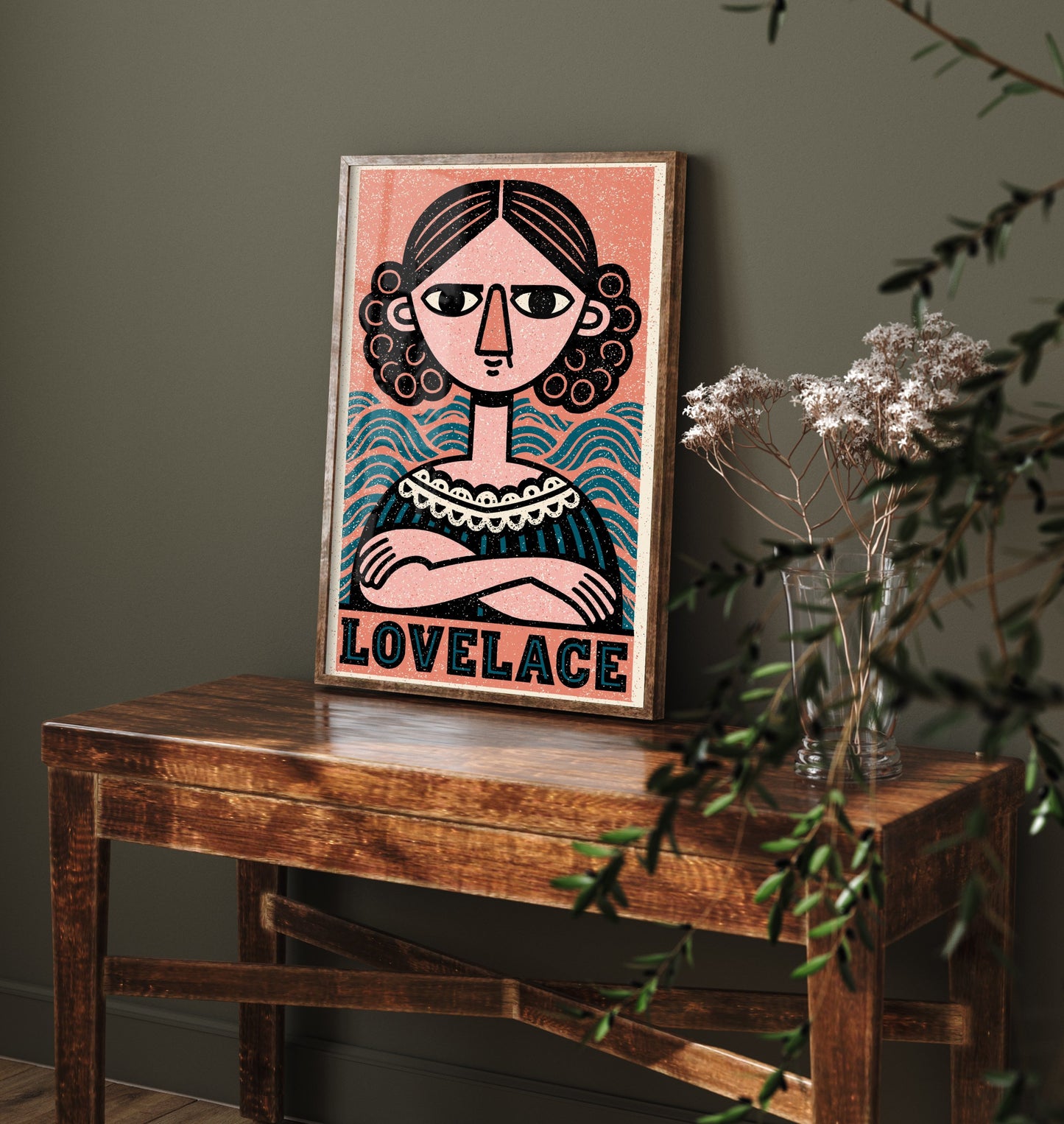 Ada Lovelace Art Print - Woodcut Portrait Poster - Bold Illustration - Women of Science Wall Art 2/3