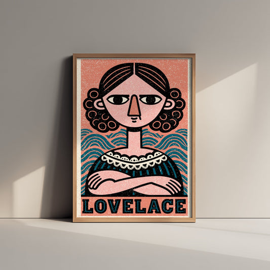 Ada Lovelace Art Print - Woodcut Portrait Poster - Bold Illustration - Women of Science Wall Art 2/3