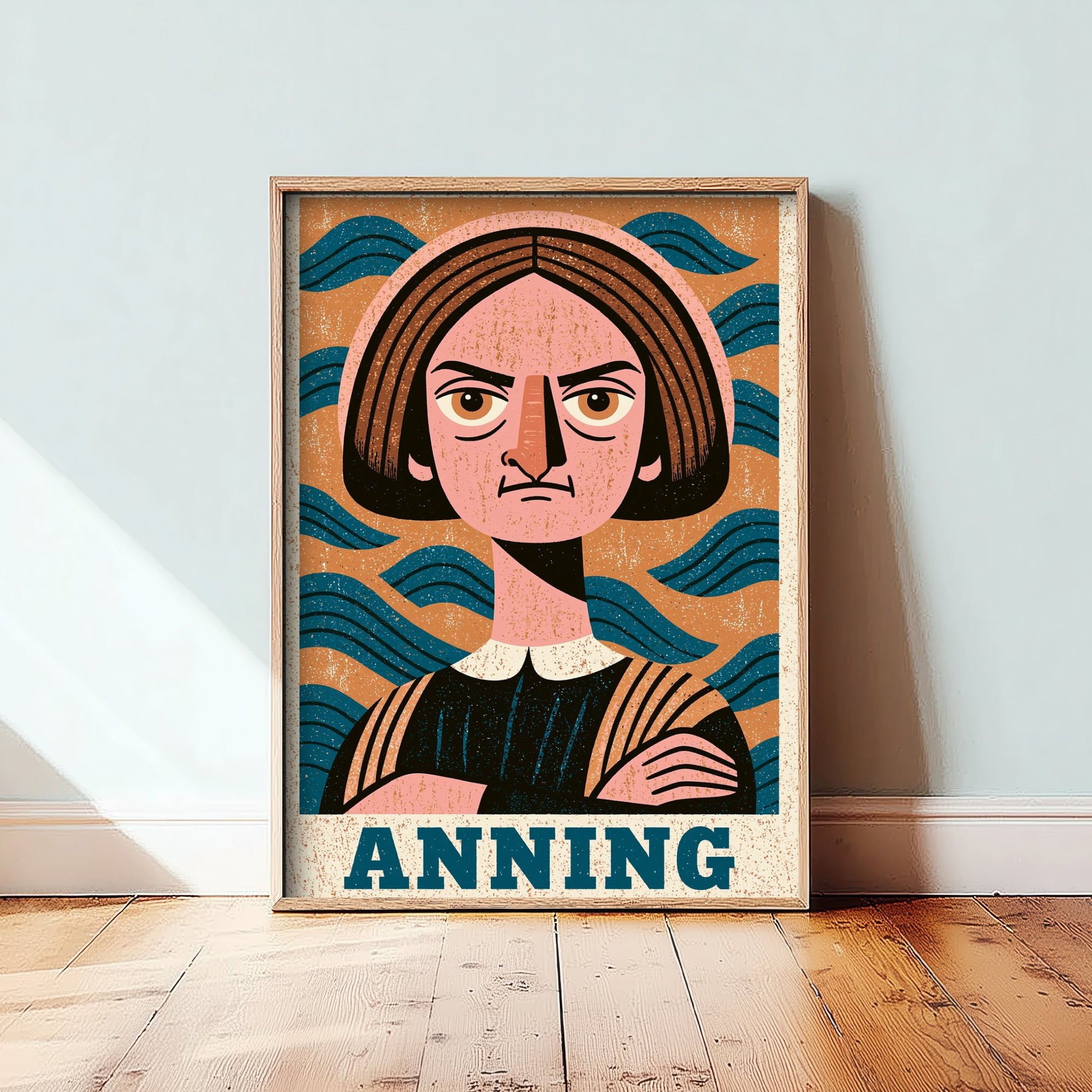 Mary Anning Art Print - Woodcut Portrait Poster - Bold Illustration - Women of Science Wall Art 3/3