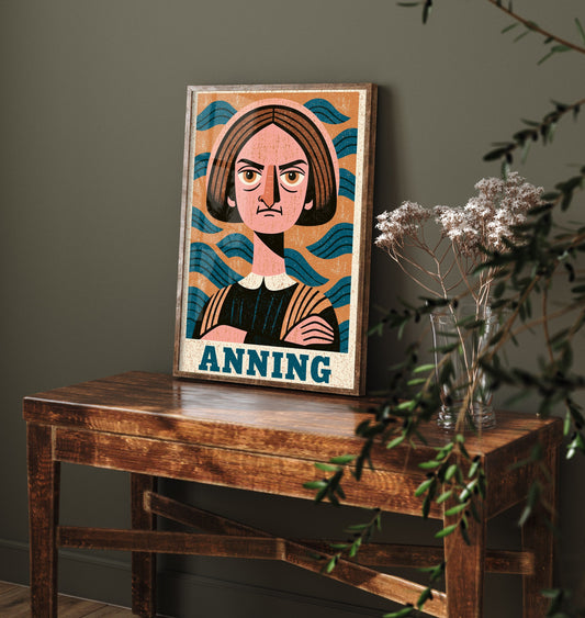 Mary Anning Art Print - Woodcut Portrait Poster - Bold Illustration - Women of Science Wall Art 3/3