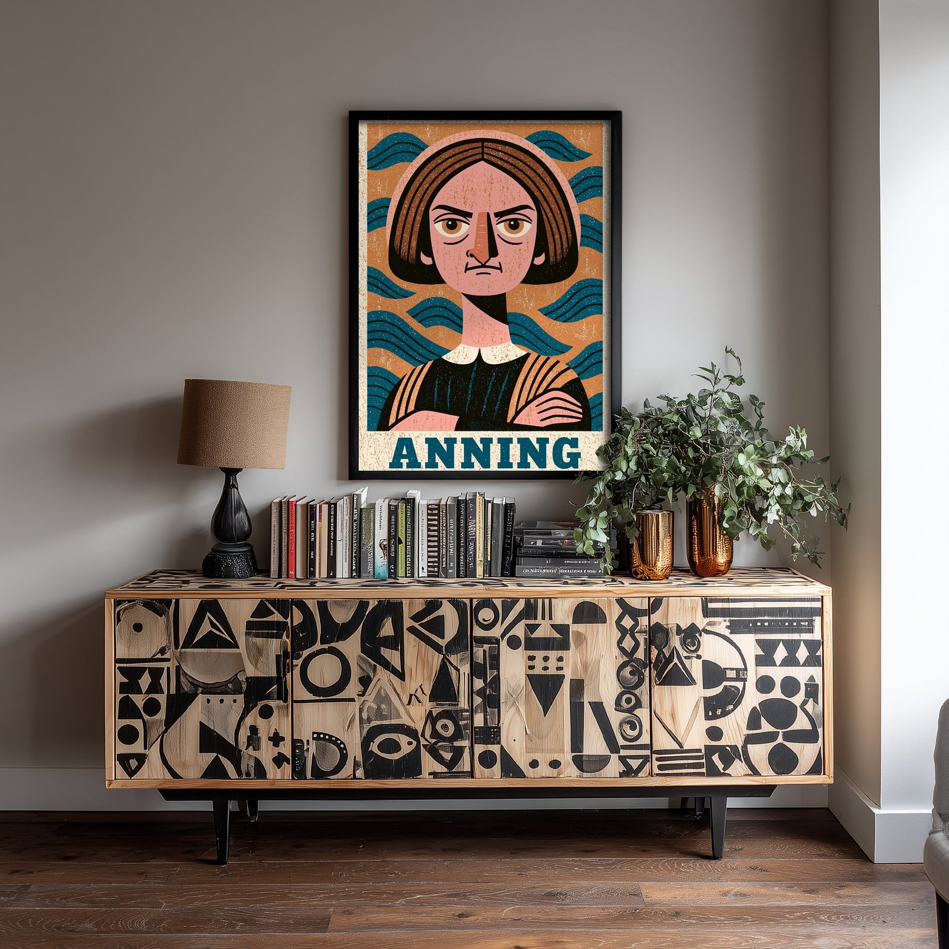 Mary Anning Art Print - Woodcut Portrait Poster - Bold Illustration - Women of Science Wall Art 3/3