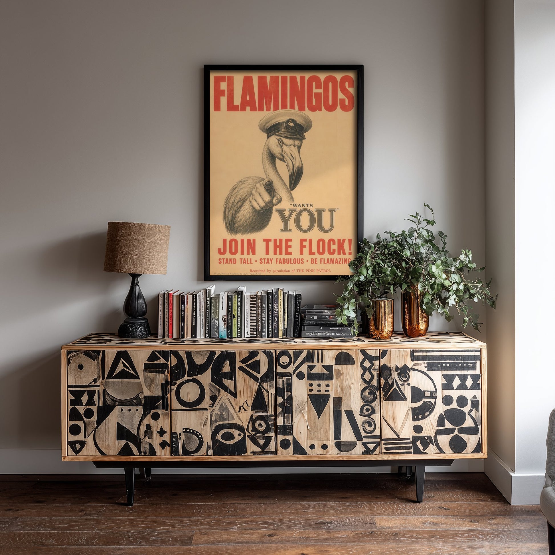 Flamingo Wants You Art Print - Funny Vintage Poster - Quirky Animal Illustration - Join the Flock 3/3