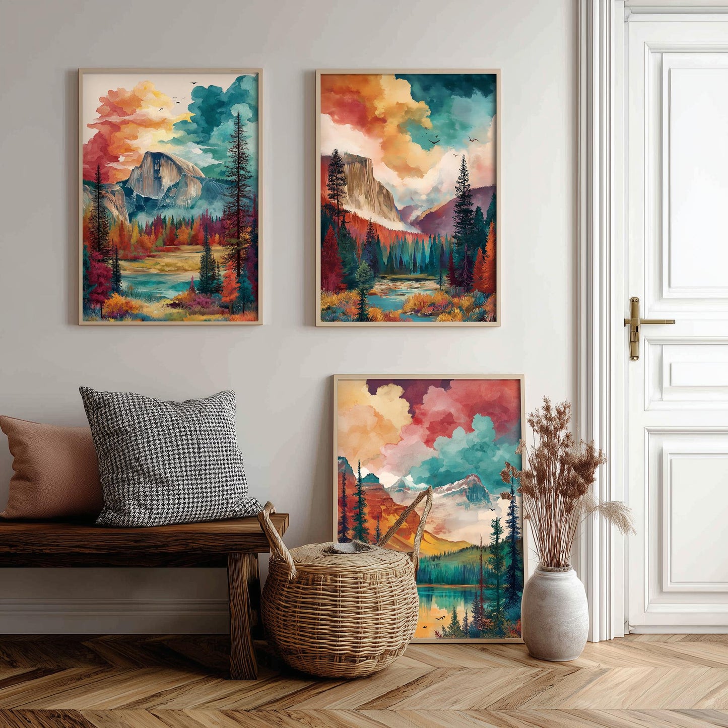 Yosemite National Park Set of Three Art Prints | Half Dome El Capitan Watercolour Poster