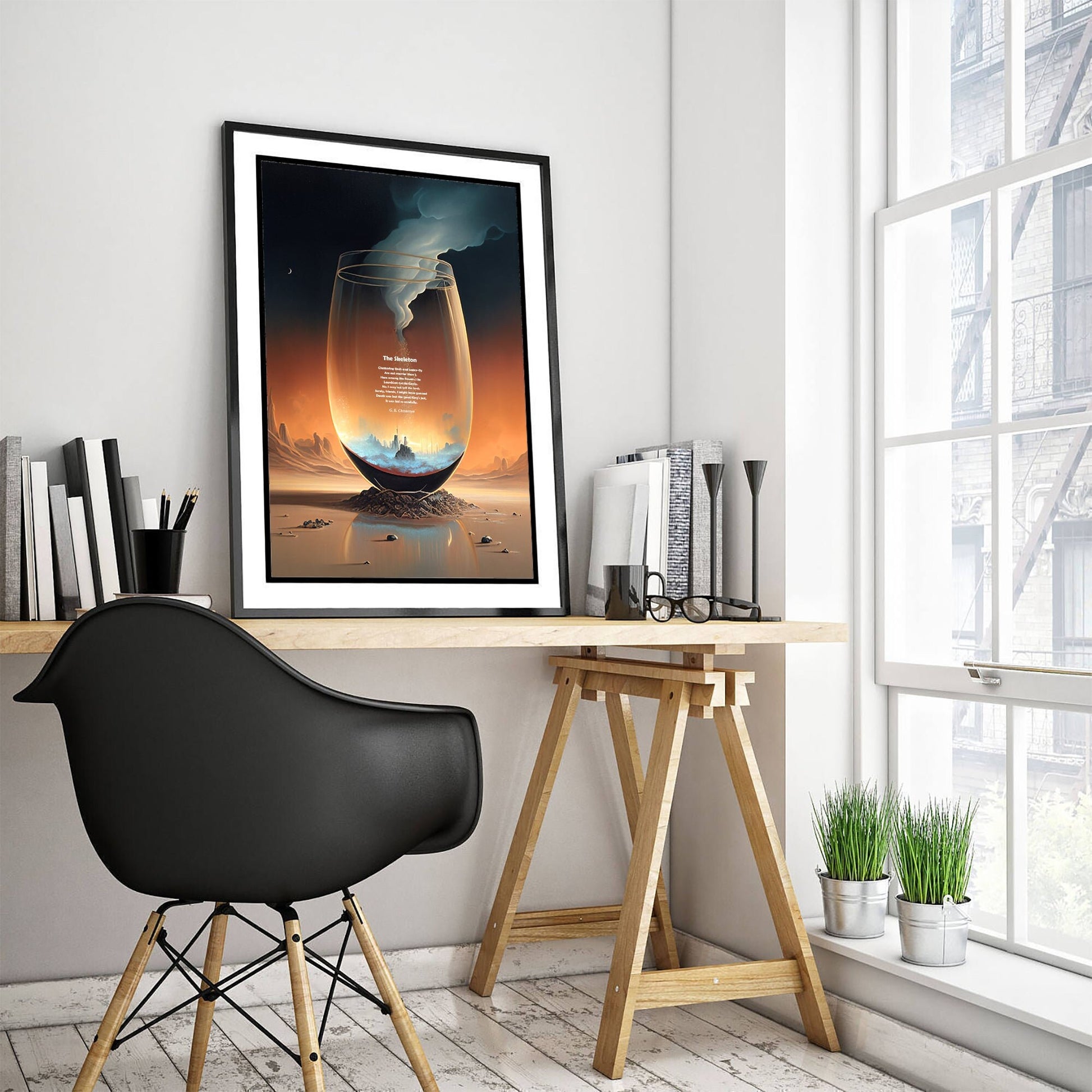 G. K. Chesterton Poem - The Skeleton - The Future Glass - Art Print Poster Painting - Museum Quality Giclee Home Wall Décor